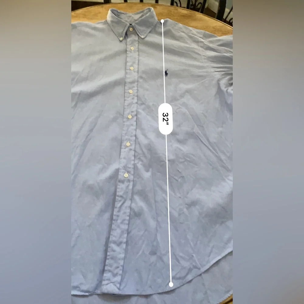 Polo Ralph Lauren Classic Fit Men’s 16.6 34/35 Lt Blue Cotton Oxford‎ Shirt